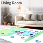 Whimsical Blue Koala Heart Tree Rug