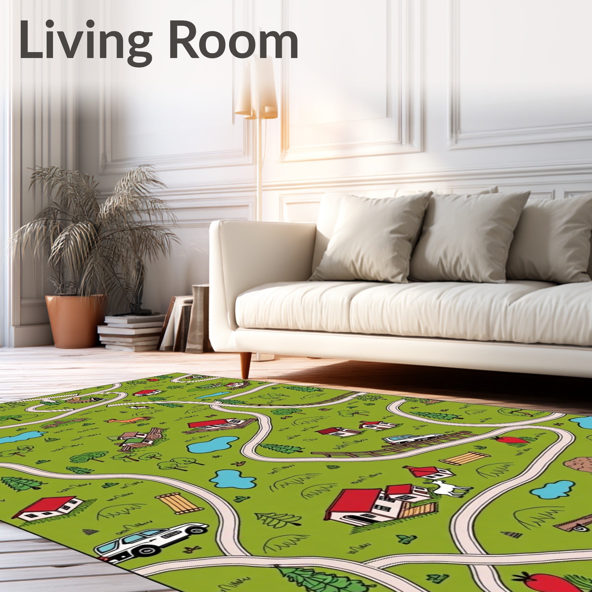 Country Road Green Village Playmat Rug