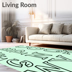 Bold Alphabet Outline Graphic Rug
