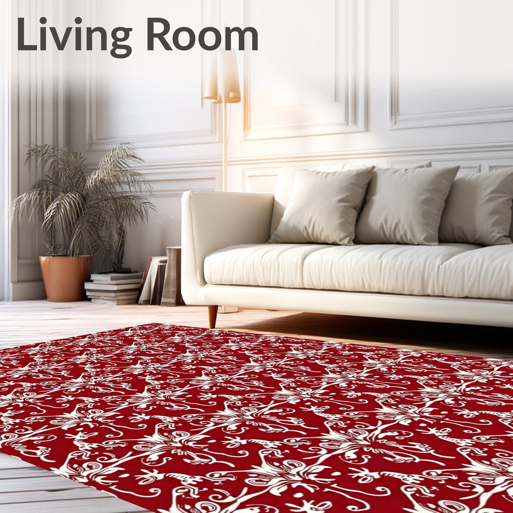 Crimson Dragon Folk Art Rug
