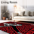 Gothic Red Skeleton Guitarist Rug