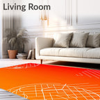Bold Orange Red Abstract Lines Rug
