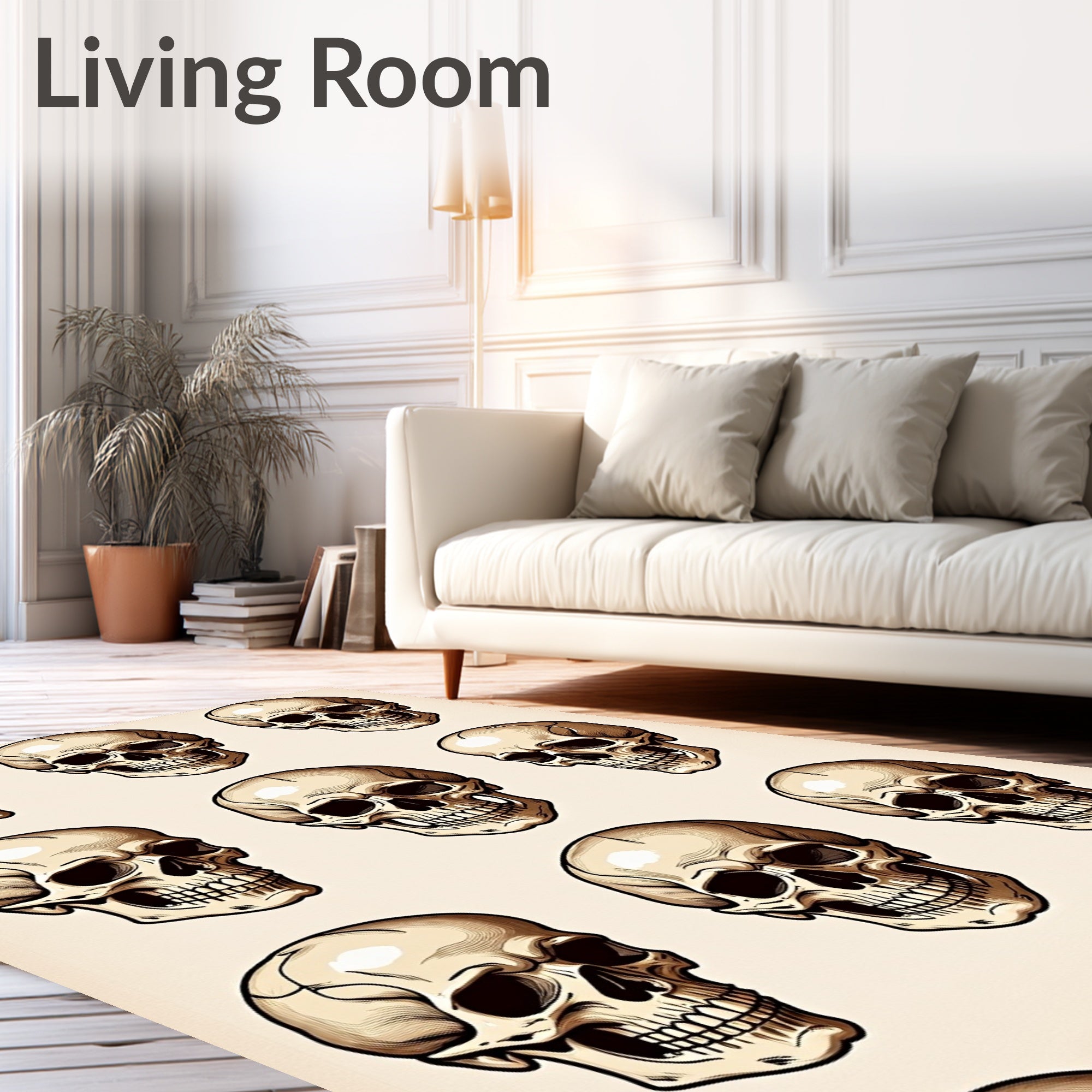 Bold Skull Collage Artwork Rug