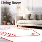 Red Outline Baseball Home Plate Graphic Rug