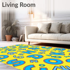 Retro Blue Alphabet Scatter Rug