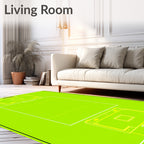 Lime Green Geometric Rectangle Arrangement Rug