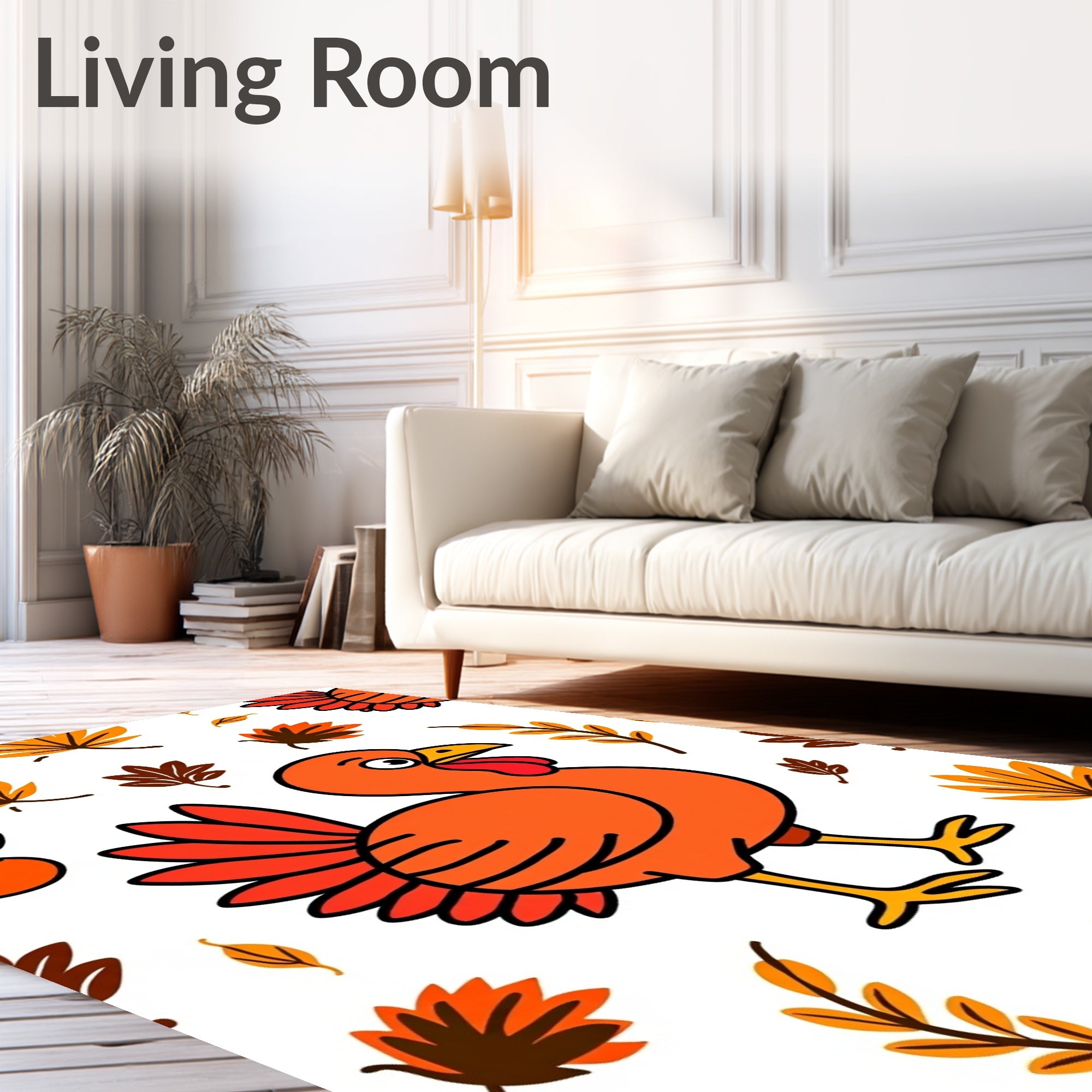 Autumn Turkey Leaf Scatter Rug