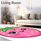 Cute Pink Strawberry Face Rug