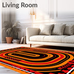 Bold Orange Red Archway Art Rug
