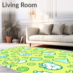 Light Yellow Cartoon Creatures Alphabet Rug