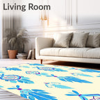 Blue Feather Dreamcatcher Medallion Rug