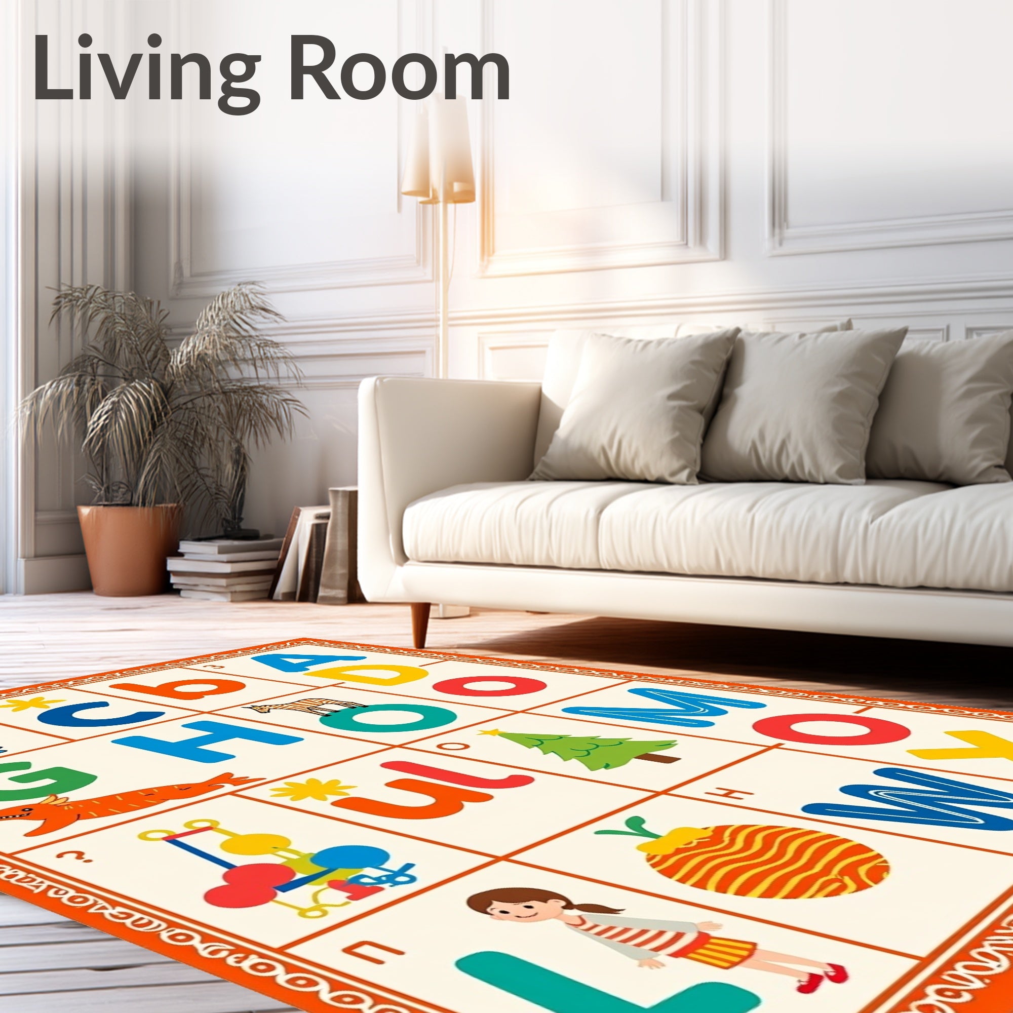Childrens Alphabet Zoo Animals Rug