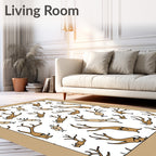 Whimsical Brown Branch Figures Rug
