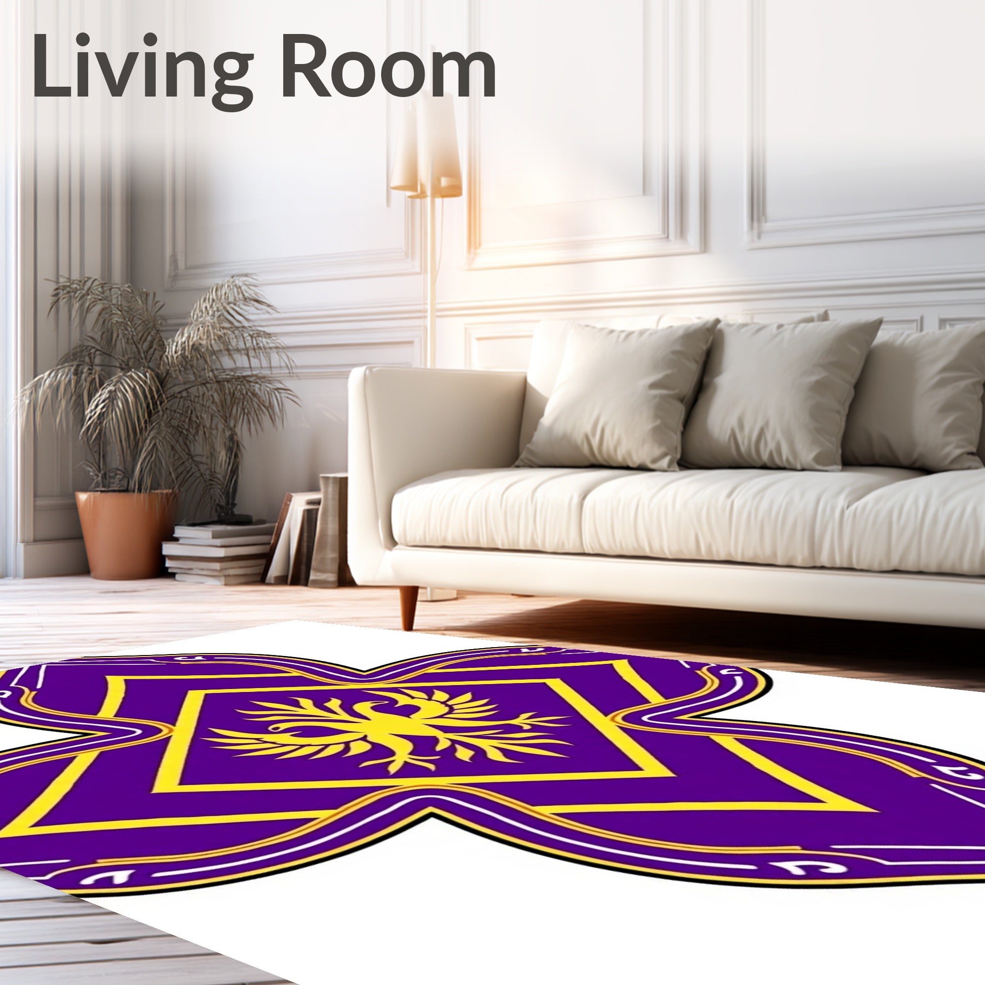 Royal Purple Golden Double Eagle Rug