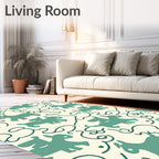 Teal Pegasus Whimsical Line Art Rug