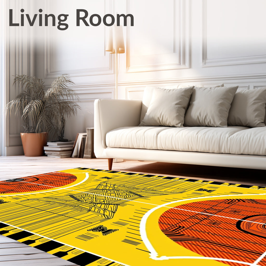 Bold Yellow Orange Geometric Abstract Rug