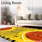 Bold Yellow Orange Geometric Abstract Rug