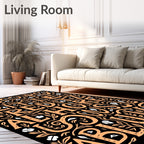 Orange Botanical Lettering Rug