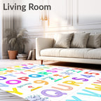 Vibrant Multicolored Alphabet Grid Rug
