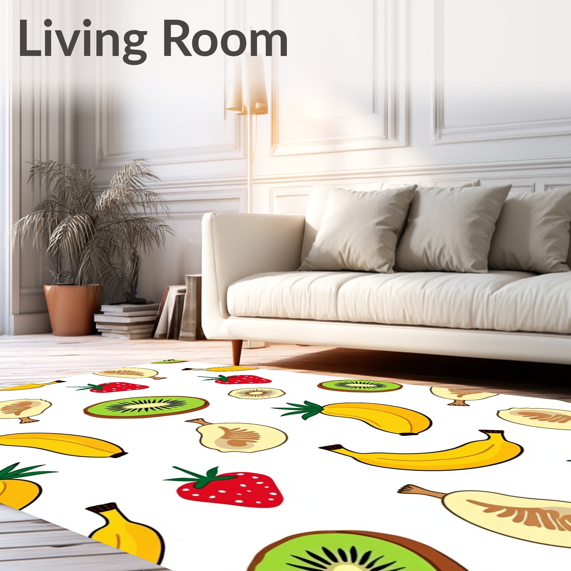 Juicy Fruit Medley Red Strawberry Banana Kiwi Rug