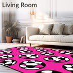 Pink Soccer Ball Scatter Rug
