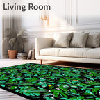 Emerald Tropical Foliage With Yellow Accents Rug
