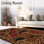 Whimsical Mushroom Starry Night Garden Rug