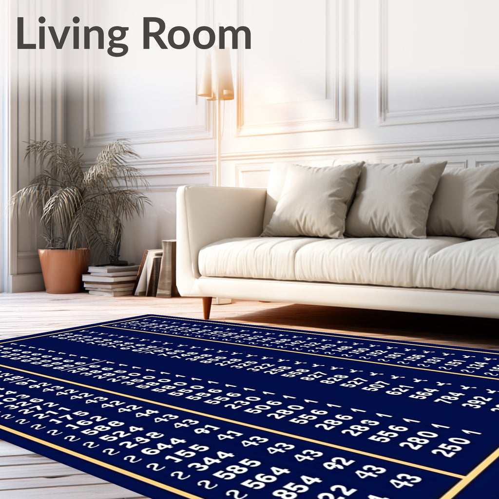 Bold Indigo Geometric Abstract Rug