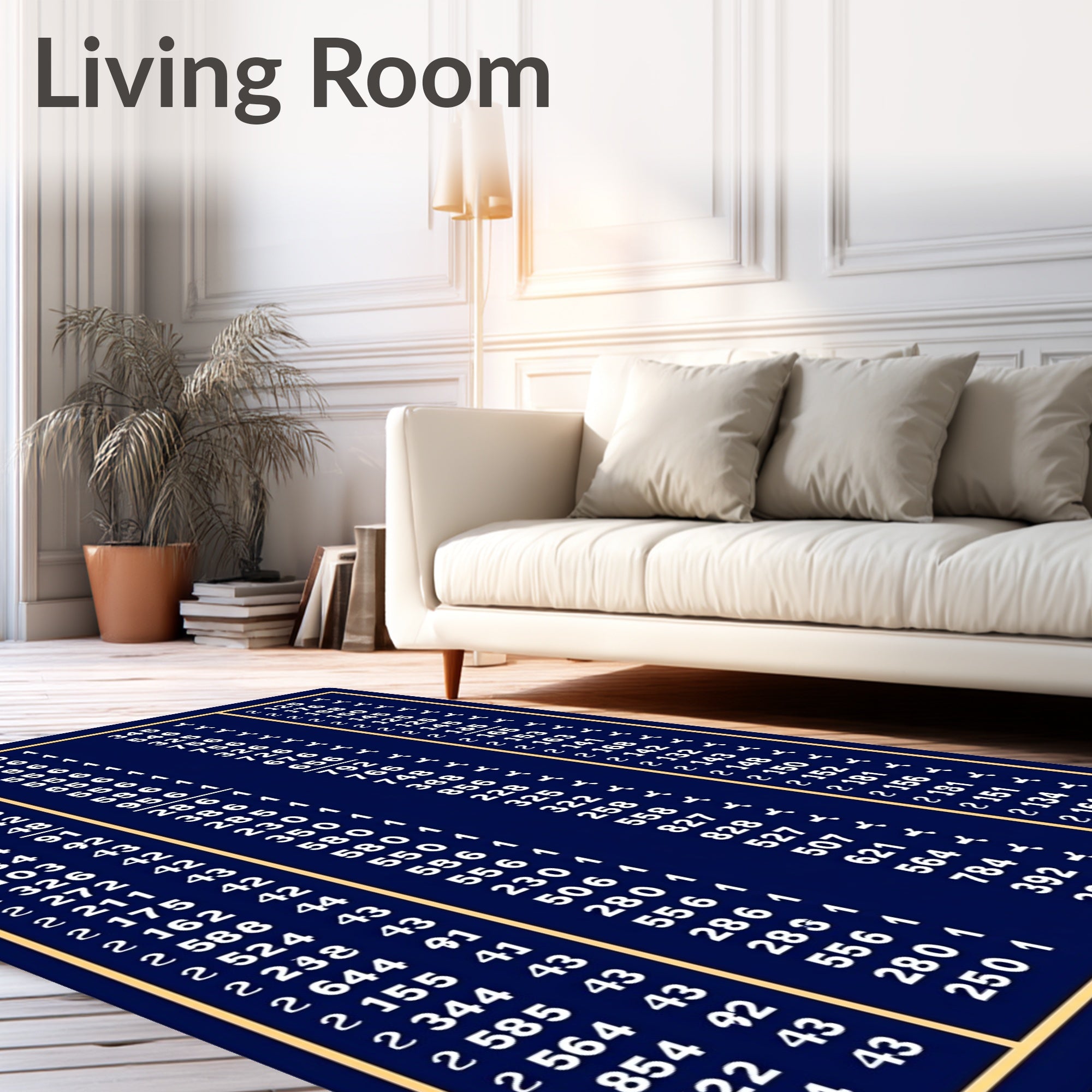 Bold Indigo Geometric Abstract Rug