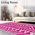 Pink White Tribal Chevron Diamond Rug
