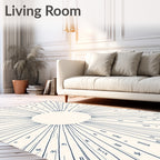Radiant Celestial Sunburst Blue Lines Rug