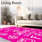 Whimsical Fruity Alphabet Collage Rug