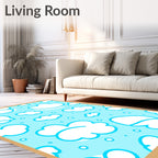 Whimsical Blue Sky Cloud Scatter Rug