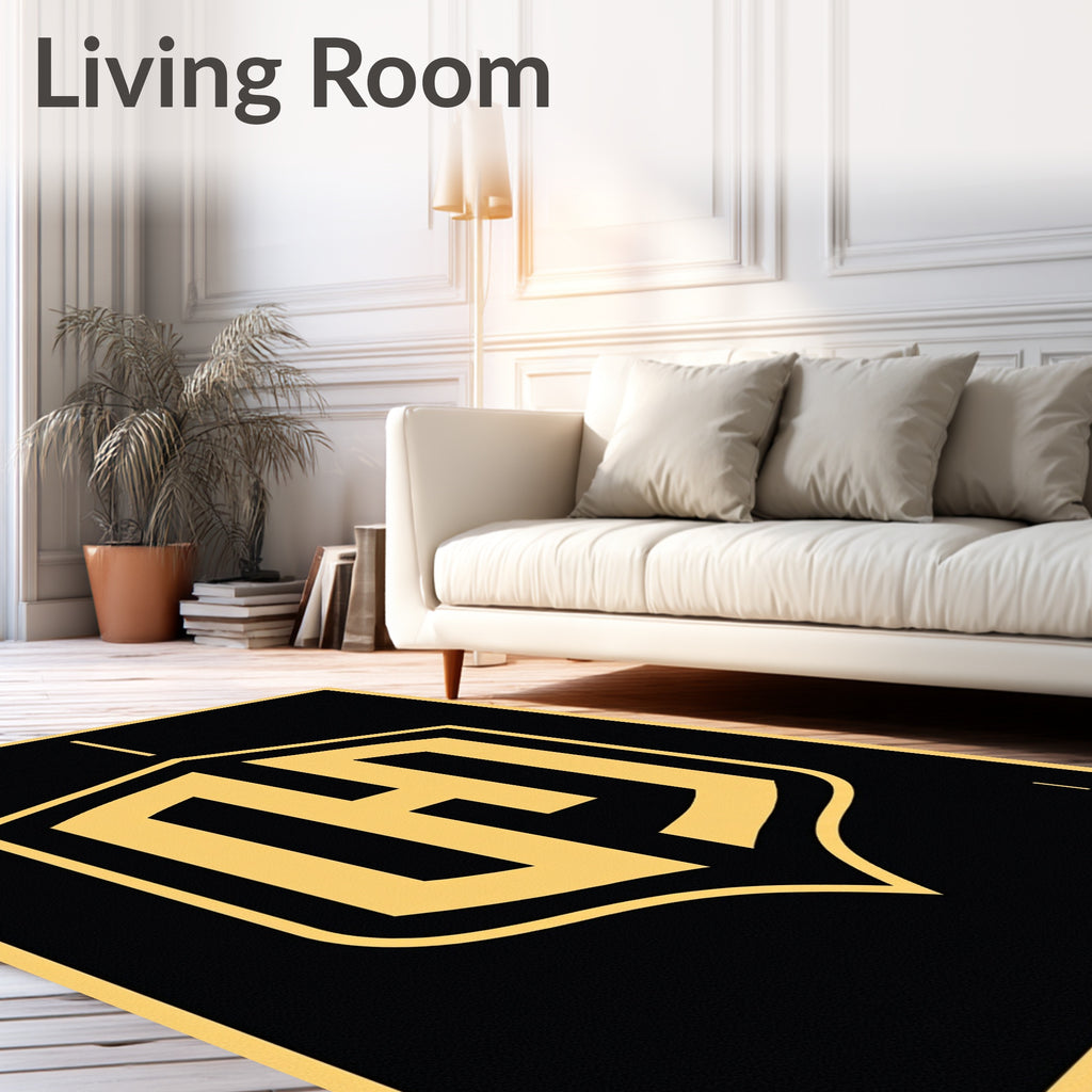 Modern Gold Shield EmblemRug Rug