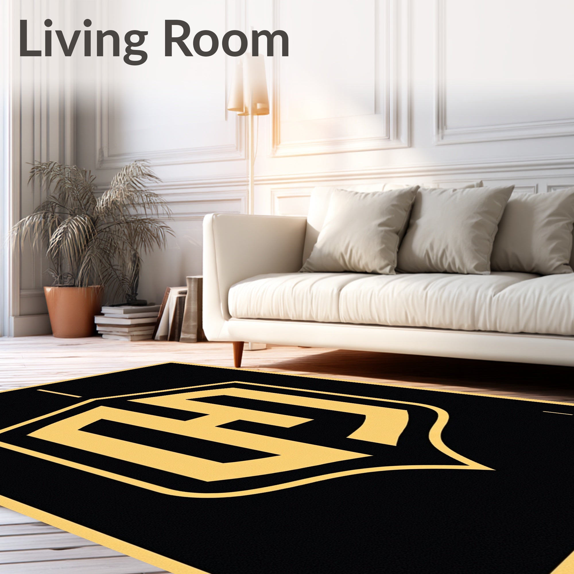 Modern Gold Shield EmblemRug Rug