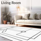 Minimalist Geometric Diagram Lines Rug