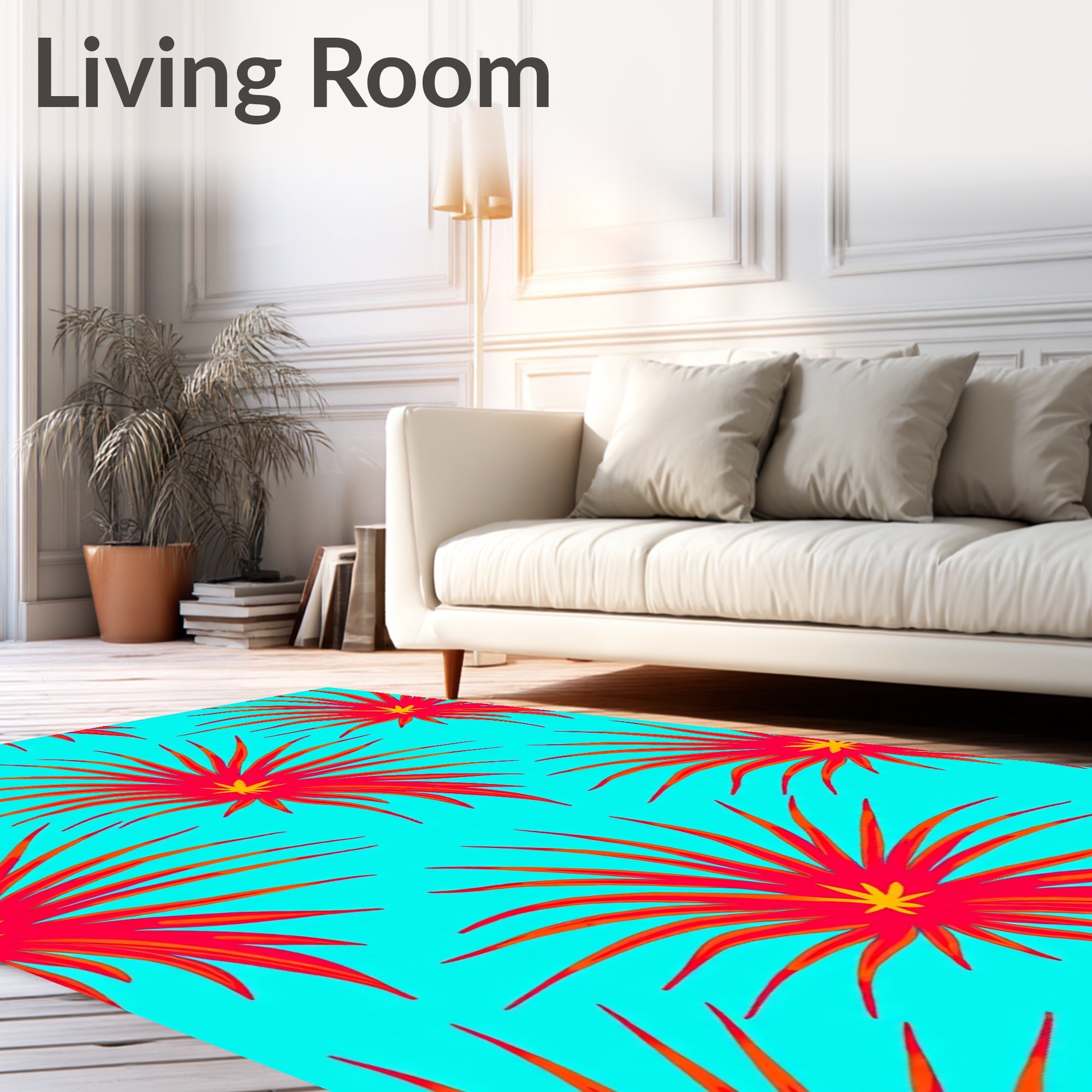 Vibrant Sunburst Floral Accent Rug