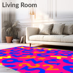 Bold Blue Yellow Orange Alphabet Explosion Rug