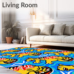Yellow Tiger Waves Repeating Pattern Rug