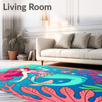 Pink Mermaid Aquatic Coral Garden Rug
