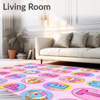 Whimsical Pink Alphabet Animals Medley Rug