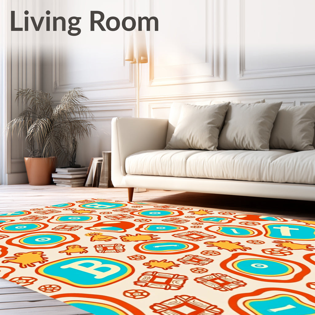 Whimsical Abstract Animals And Shapes Rug