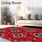 Crimson Medallion Arabesque Floral Rug