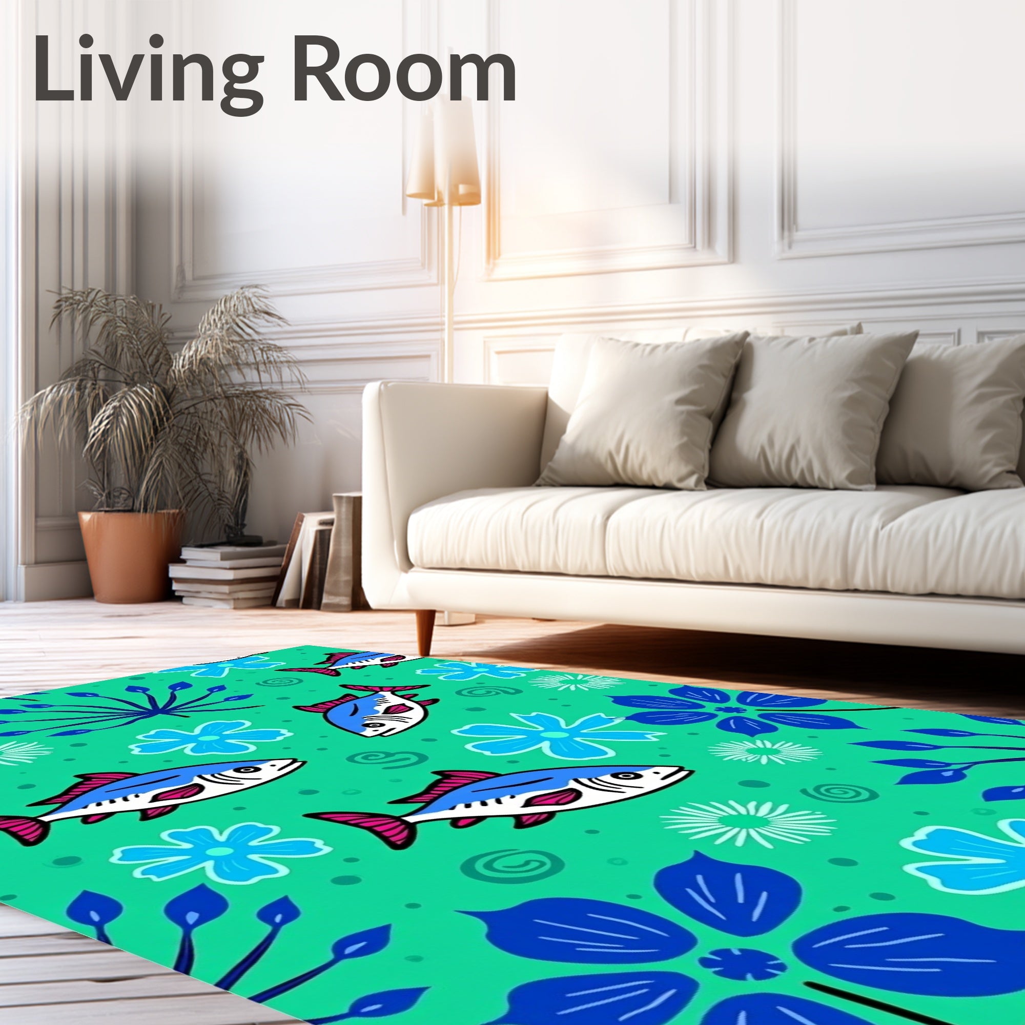 Oceanic Fish Floral Charm Rug
