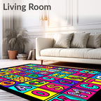 Vivid Alphabet Grid Pop Art Rug