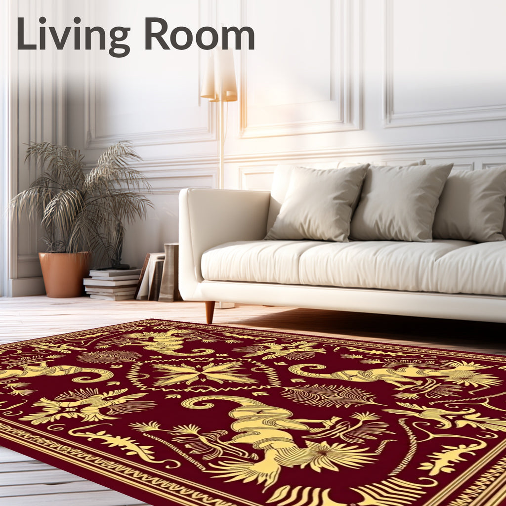Crimson Gold Exotic Animal Rug