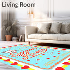 Cute White Mouse Hearts Sweet Home Rug