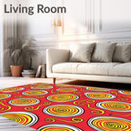 Crimson Swirling Spiral medallion Rug