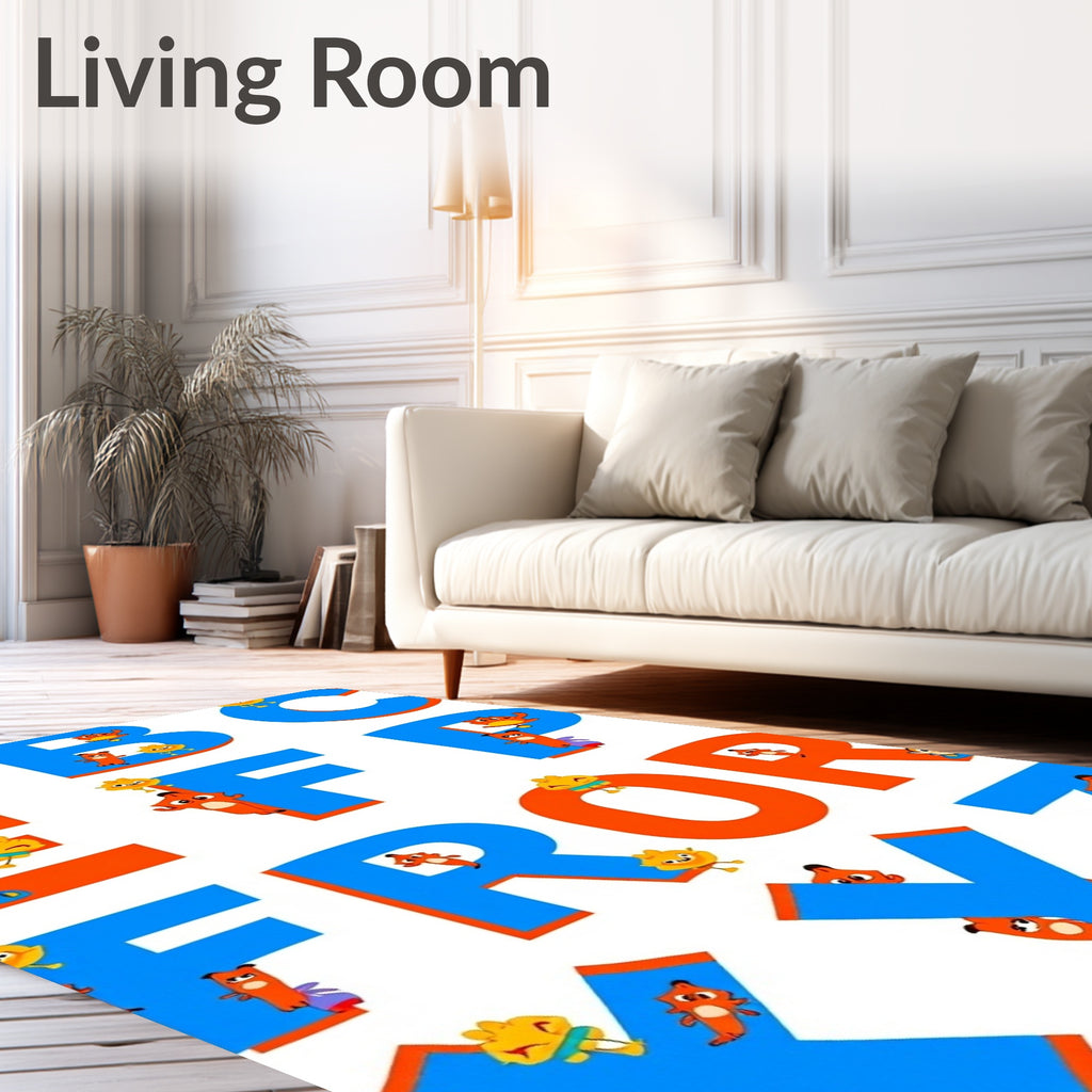 Blue Orange Alphabet Pals Rug