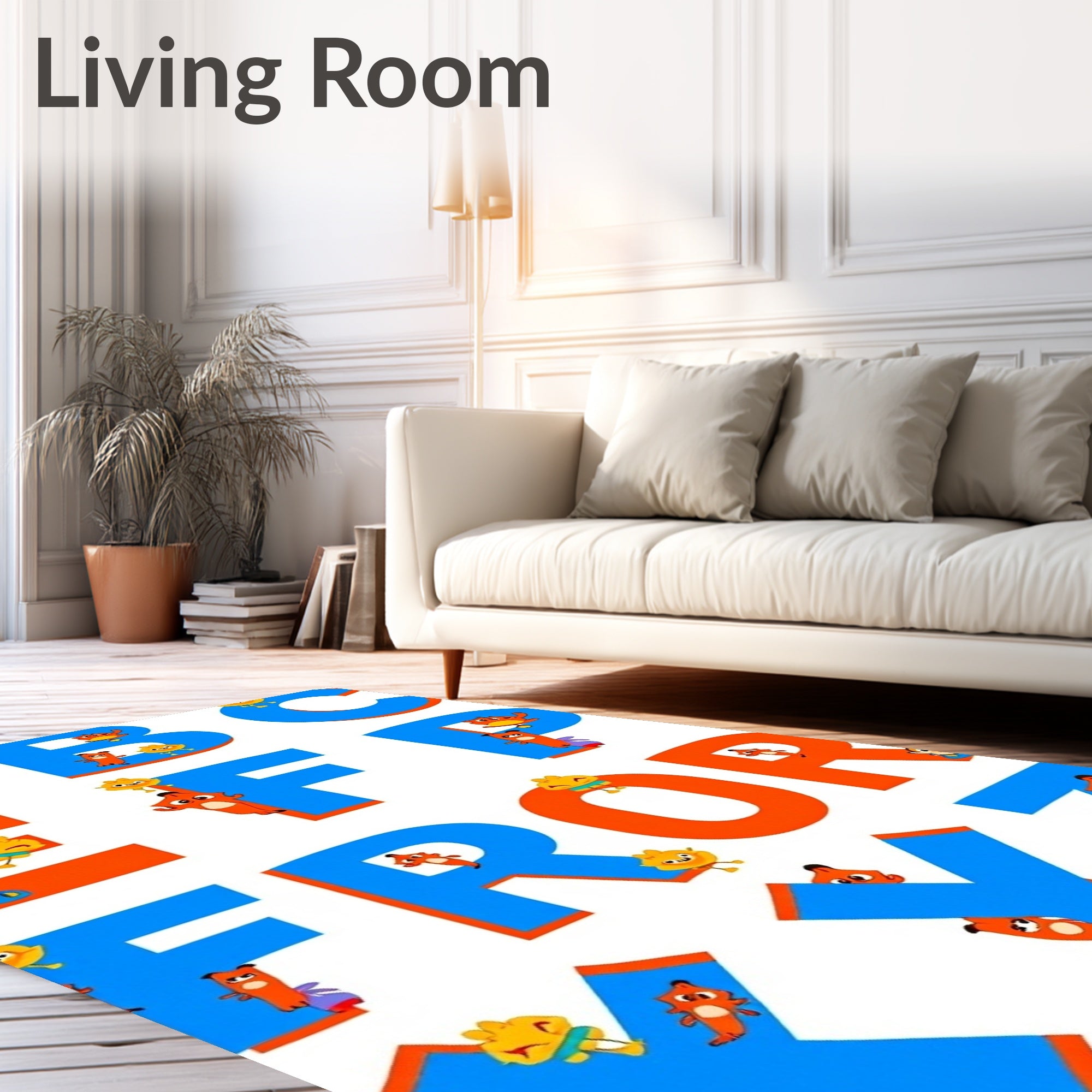 Blue Orange Alphabet Pals Rug
